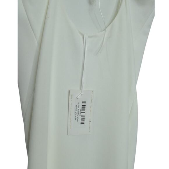 The Edit Women's M Alissa Formal Slip Dress White Low Back High Slit Bridal NWT - Picture 7 of 16